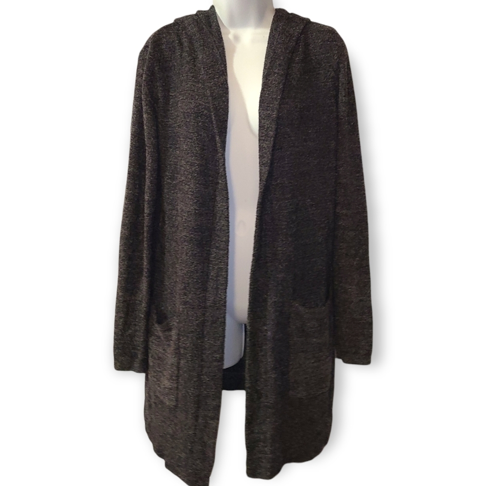 Barefoot Dreams open front draped cardigan hoodie